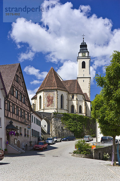 Marktplatz mit Stiftskirche  Horb am Neckar  Baden-Württemberg  Deutschland  Europa