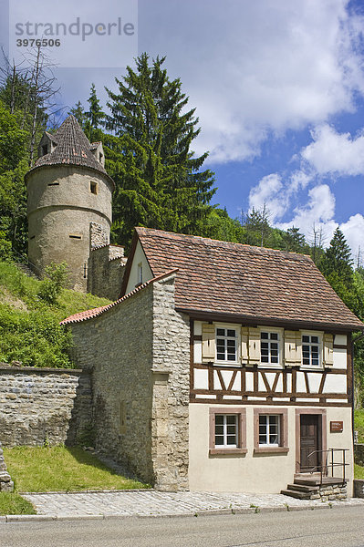 Stadtmauer mit Torwärterhäuschen  Horb am Neckar  Baden-Württemberg  Deutschland  Europa