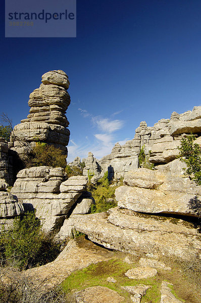 Erosion an Jura-Kalkstein  Torcal de Antequera  Provinz Malaga  Andalusien  Spanien  Europa