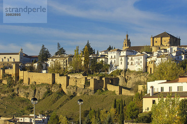 Blick auf Ronda  Provinz Malaga  Andalusien  Spanien  Europa