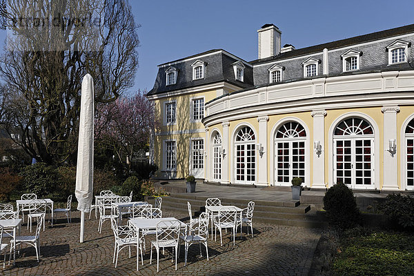 La Redoute  historisches Ball- und Spielhaus  Restaurantterrasse  Bonn-Bad Godesberg  Nordrhein-Westfalen  Deutschland  Europa