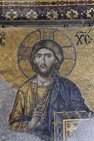 Christusfigur  Deesismosaik in der Südempore  Hagia Sophia  Aya Sofya  Sultanahmet  Istanbul  Türkei