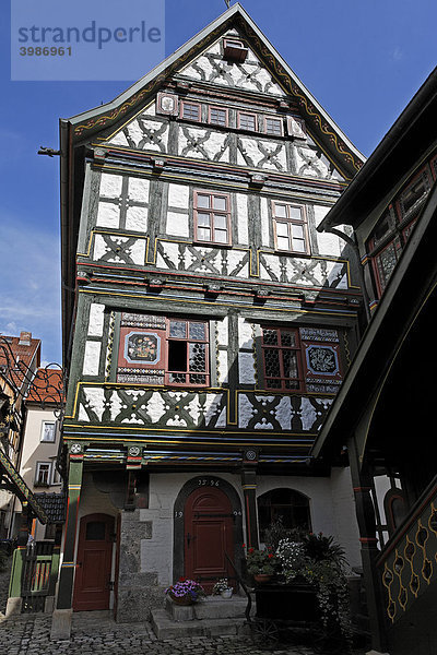 Büchnersches Haus  Fachwerkhaus aus dem 16. Jh.  Meiningen  Rhön  Thüringen  Deutschland  Europa