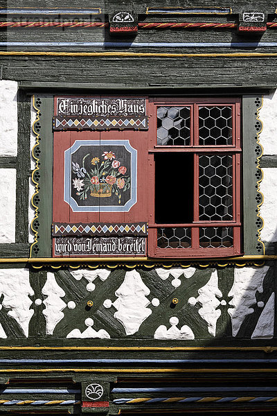 Büchnersches Haus  Fenster  Fachwerkhaus aus dem 16. Jh.  Meiningen  Rhön  Thüringen  Deutschland  Europa