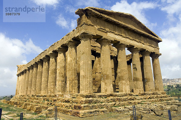 Antiker griechischer Tempel der Concordia  Valle dei Templi Tal der Tempel  Archäologische Stätten von Agrigent  Sizilien  Italien