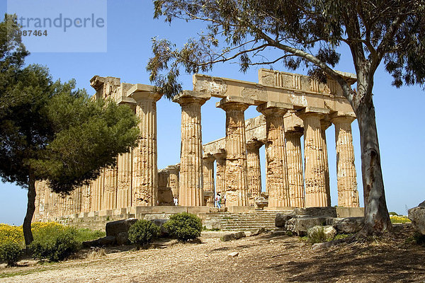 Antiker griechischer Tempel  archäologische Stätte  Selinunte  Sizilien  Italien  Europa