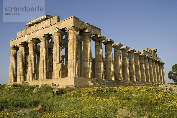 Antiker griechischer Tempel Selinunte  archäologische Stätte  Sizilien  Italien