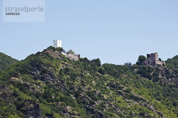 Burg Sterrenberg und Burg Liebenstein am Rhein  Oberes Mittelrheintal  Rheinland-Pfalz  Deutschland  Europa