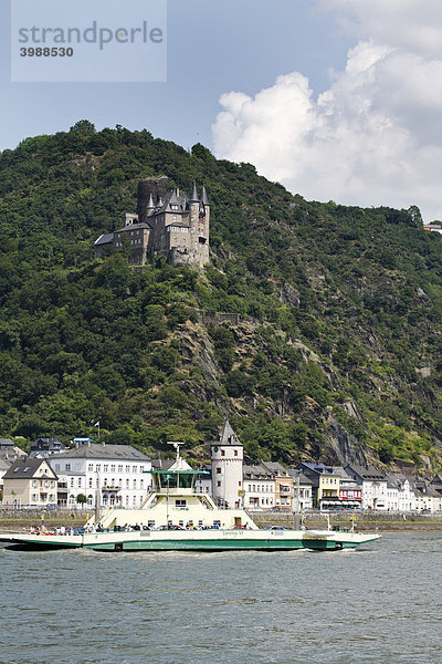 Burg Katz am Rhein  Oberes Mittelrheintal  Rheinland-Pfalz  Deutschland  Europa