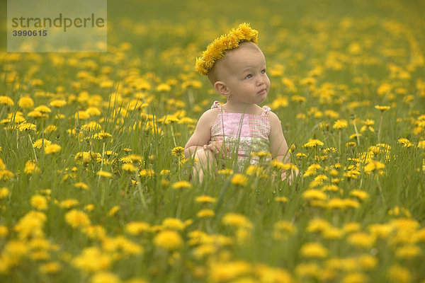 Baby  Mädchen  in Frühlingwiese