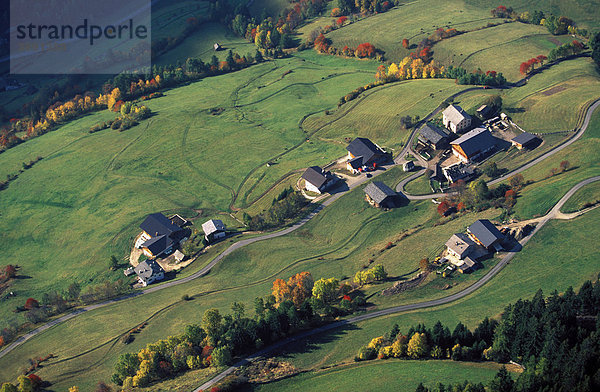 Luftbild  herbstliches Gadertal  Dolomiten  Südtirol  Italien