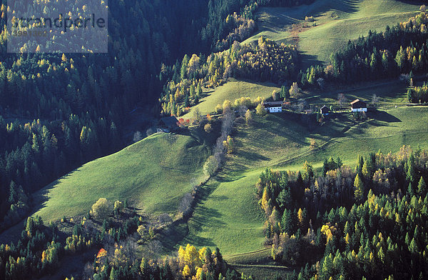 Luftbild  herbstliches Pustertal nahe Vintl  Südtirol  Italien