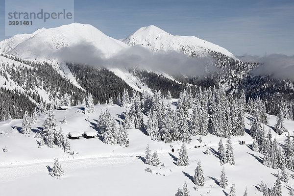 Winterlandschaft bei Garmisch-Partenkirchen  Werdenfelser Land  Oberbayern  Bayern  Deutschland