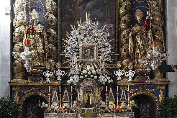 Altar mit Gnadenbild  Wallfahrtskirche Maria Plain  Bergheim bei Salzburg  Flachgau  Salzburger Land  Österreich  Europa