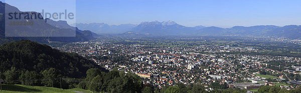 Dornbirn und Rheintal  Blick vom Dreiländerblick  Vorarlberg  Österreich  Europa
