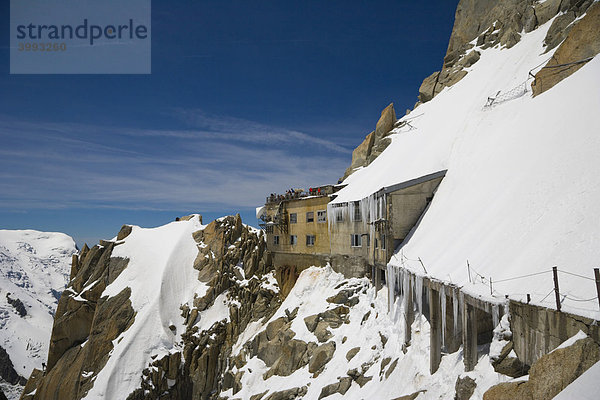 Panorama-Terrasse des Aiguille du Midi  Chamonix  Mont Blanc-Massiv  Alpen  Frankreich  Europa