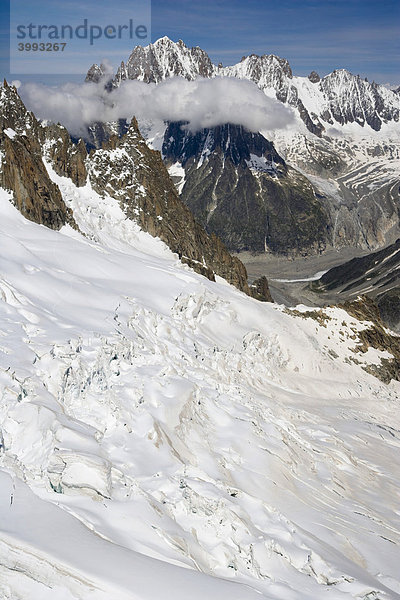 Mer de Glace  VallÈe Blanche  Chamonix  Mont Blanc-Massiv  Alpen  Frankreich  Europa