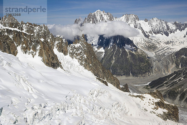 Mer de Glace  VallÈe Blanche  Chamonix  Mont Blanc-Massiv  Alpen  Frankreich  Europa