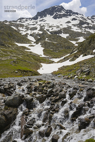 Wasserfall  Großer Sankt Bernhard Pass  Col du Grand-Saint-Bernard  Colle del Gran San Bernardo  Walliser Alpen  Schweiz  Europa