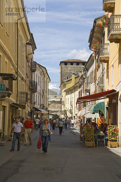 Rue St Anselme Straße  Aosta  Aostatal  Valle d'Aosta  Italien  Europa