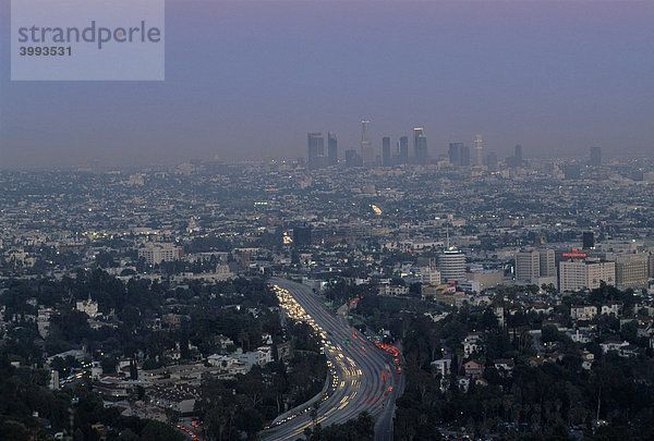 Blick auf Downtown Los Angeles  California  USA