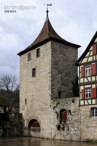 Der historische Sulferturm in Schwäbisch Hall  Landkreis Schwäbisch Hall  Baden-Württemberg  Deutschland  Europa