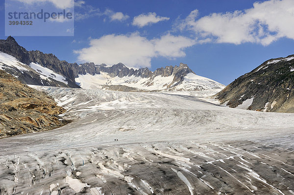 Blick auf den Rhonegletscher im Jahr 2009  Kanton Wallis  Schweiz  Europa Kanton Wallis