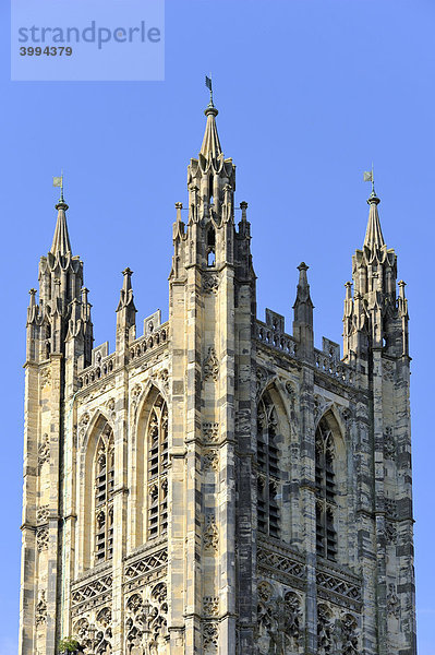Der Glockenturm der Kathedrale von Canterbury  Grafschaft Kent  England  Großbritannien  Europa