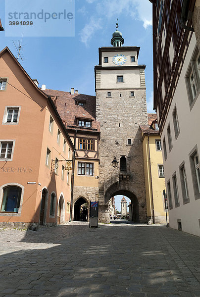Weißer Turm  innere Stadtbefestigung  Rothenburg ob der Tauber  Bayern  Deutschland  Europa