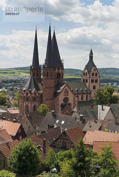 Marienkirche  Wahrzeichen der Stadt Gelnhausen  Hessen  Deutschland  Europa