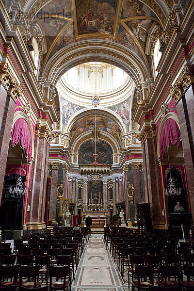 Das prachtvolle Innere der Kathedrale von Mdina  St Pauls Square  Mdina  Malta  Europa
