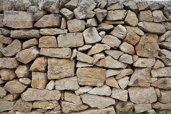 Struktur  Hauswand aus Stein  Malta  Europa