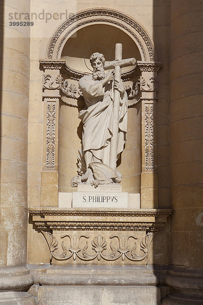 Figur des heiligen Phillipp  Dom zu Mosta bzw. die Santa Marija Assunta Pfarrkirche  Mosta  Malta  Europa