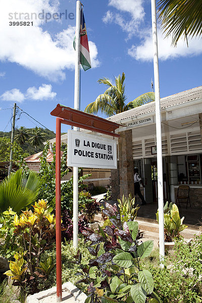 Die Polizeistation auf La Digue  Insel La Digue  Seychellen  Indischer Ozean  Afrika