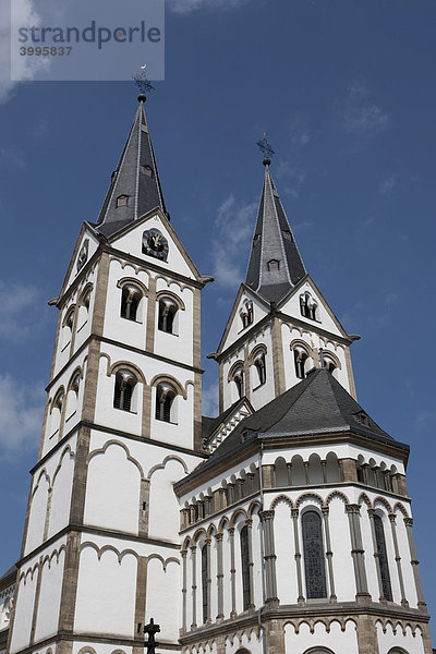 Die spätromanische St.-Severus-Kirche von 1236  Boppard  Rhein-Hunsrück-Kreis  Rheinland Pfalz  Deutschland  Europa