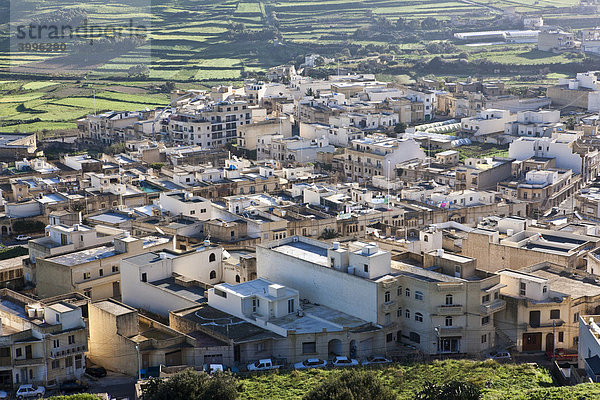 Blick von der Zitadelle auf Victoria  Rabat  Gozo  Malta  Europa