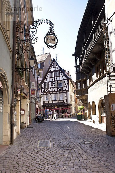 Rue des Marchants  Altstadt von Colmar  Colmar  Elsass  Frankreich  Europa