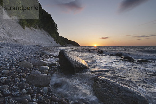 Kreidefelsen in der Abendsonne  Ostküste der Insel Rügen  Mecklenburg-Vorpommern  Deutschland  Europa