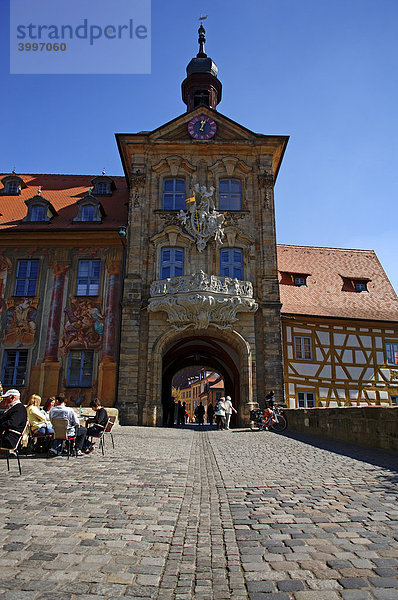 Altes Rathaus mit oberer Brücke  Bamberg  Oberfranken  Bayern  Deutschland  Europa