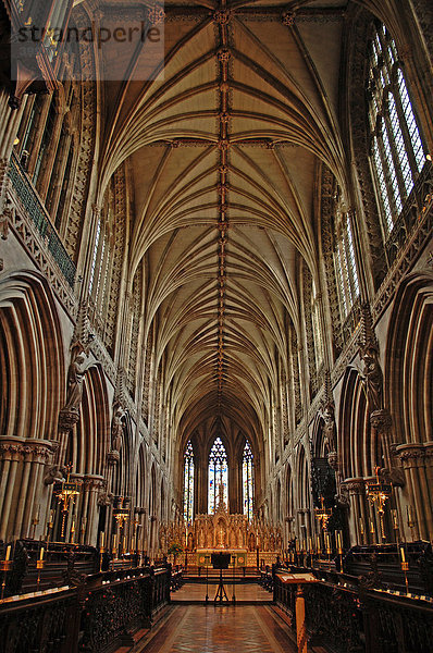 Deckengewölbe der gotischen Kathedrale  Lichfield  England  Europa