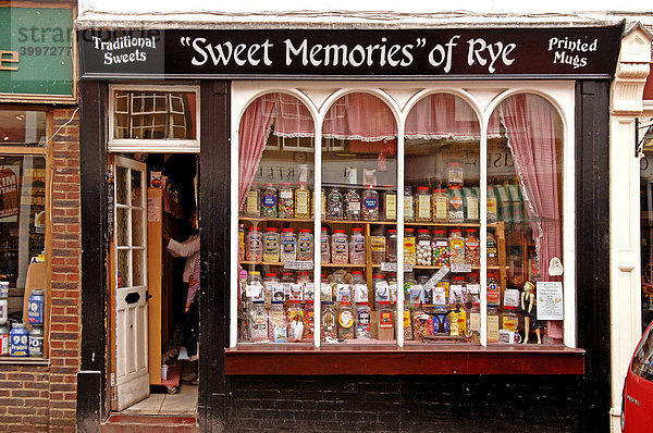 Süßigkeitenladen  Rye  Grafschaft Kent  England  Europa