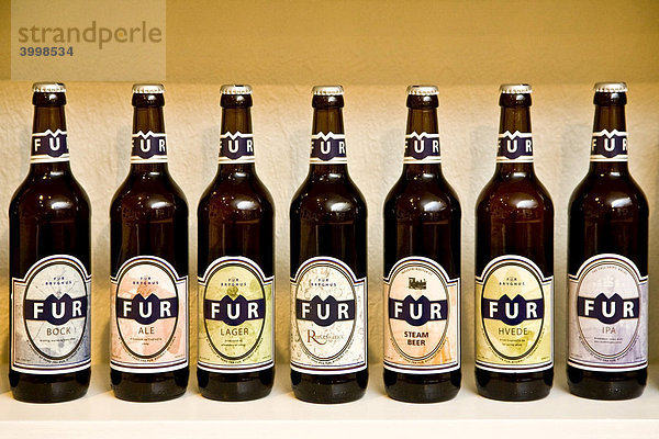 Flaschenreihe von Gourmet-Bier