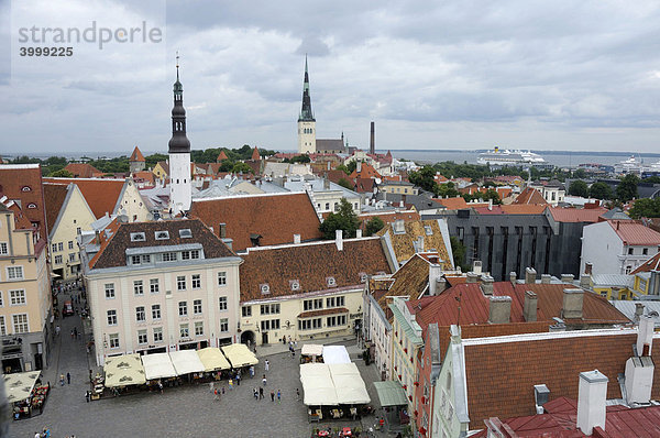 Blick vom Rathausturm  Tallinn  Estland  Europa