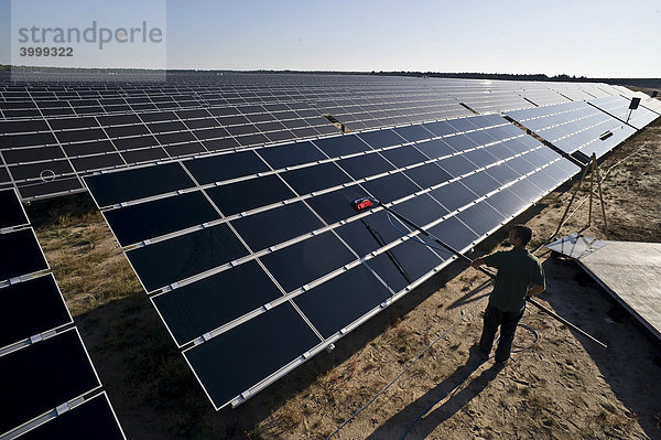 Deutschlands größter Solarpark bei Lieberose  Spreewald  Brandenburg  Deutschland  Europa