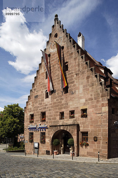 Giebelseite Unschlitthaus  Altstadt  Nürnberg  Mittelfranken  Franken  Bayern  Deutschland  Europa