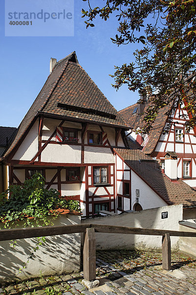 Ältestes Fachwerkhaus von Nürnberg  erbaut 1338  Am Ölberg  Altstadt  Stadt Nürnberg  Mittelfranken  Franken  Bayern  Deutschland  Europa
