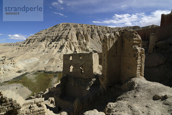 Festung und ehemaliger Herrschaftssitz Tsaparang im trockenen Sutlej-Canon  Königreich Guge  Westtibet  Provinz Ngari  Tibet  China