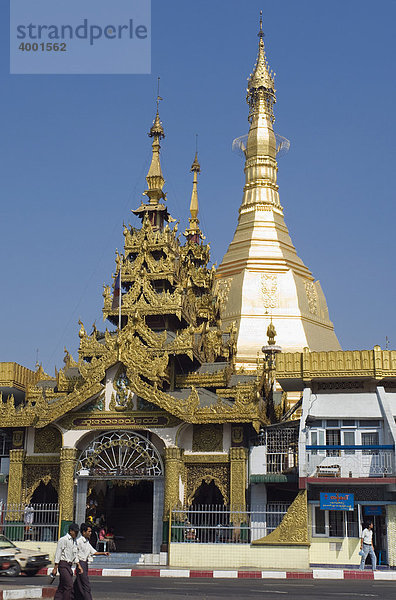 Sule Pagode  Chedi  buddhistischer Tempel  Rangun  Yangon  Burma  Birma  Myanmar  Asien