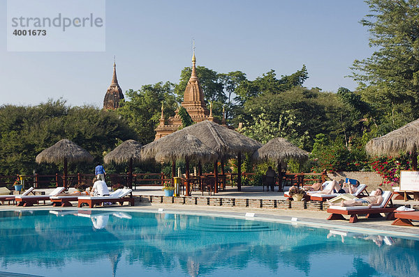 Pool  Bagan Thande Hotel  Old Bagan  Pagan  Burma  Birma  Myanmar  Asien