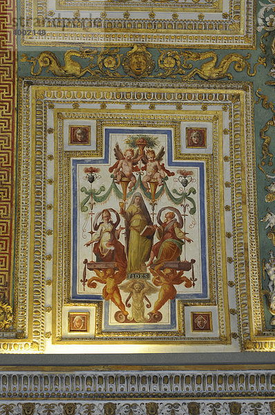 Decke  Galerie der Landkarten  Vatikanische Museen  Altstadt  Vatikanstadt  Italien  Europa